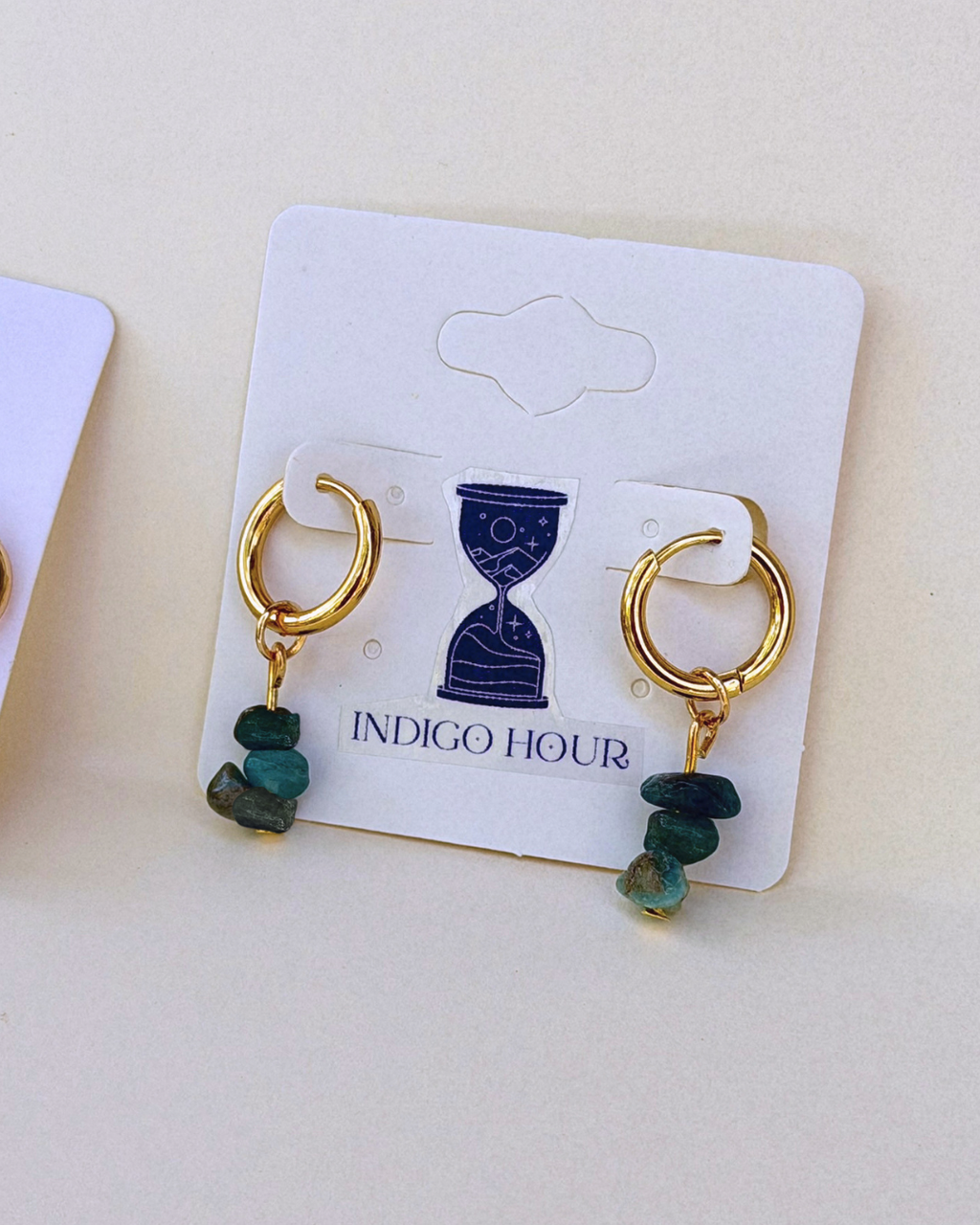 Apatite Gold Hoop Earrings