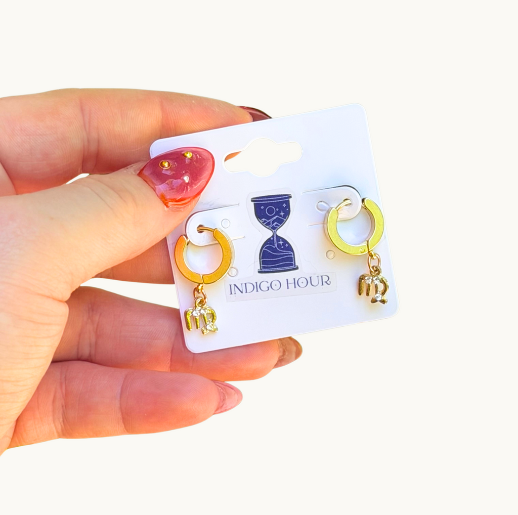 Golden Zodiac Hoops
