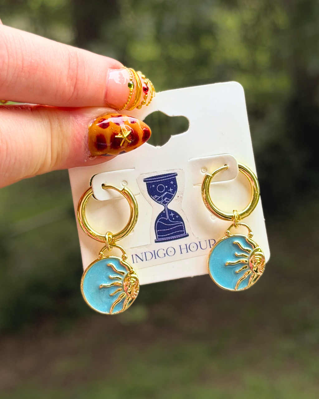 Blue Skies Gold Hoop earrings
