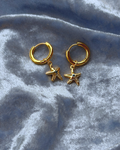 Gold Starfish Hoop Earrings