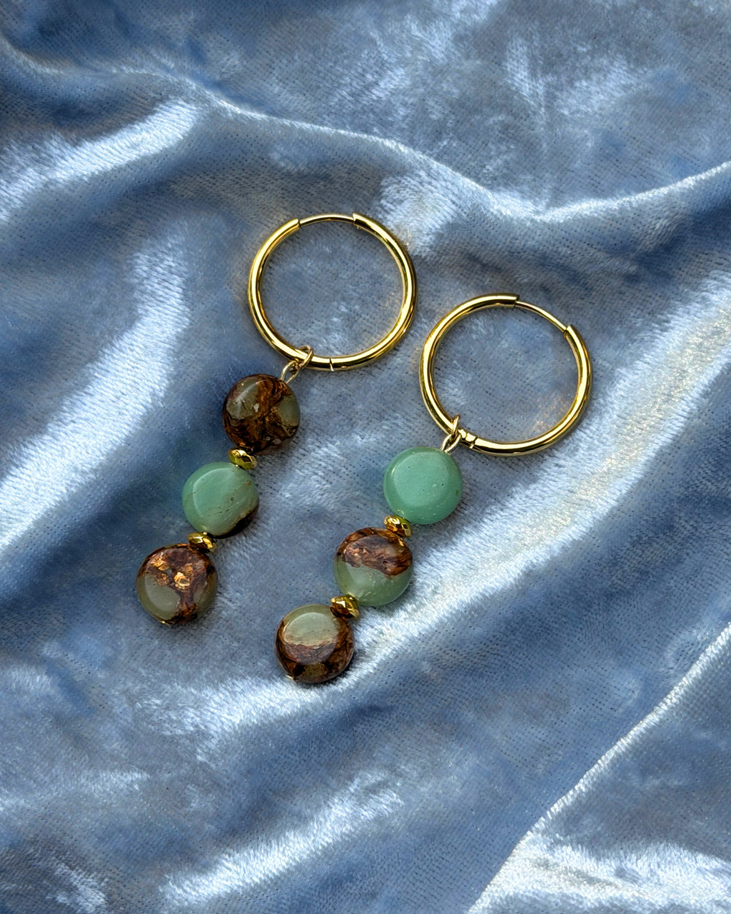 Imperial Jasper Charm Hoops 20mm