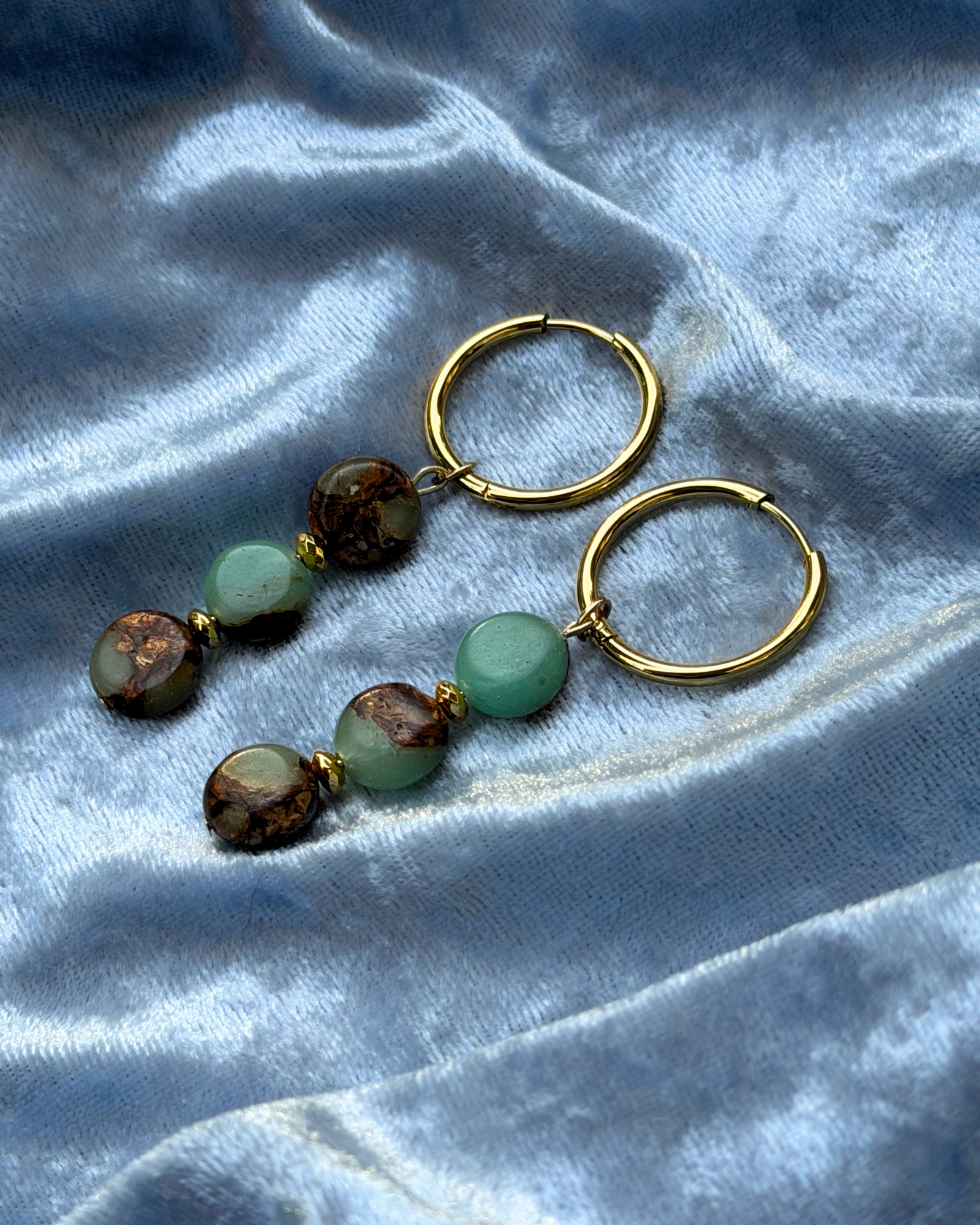 Imperial Jasper Charm Hoops 20mm