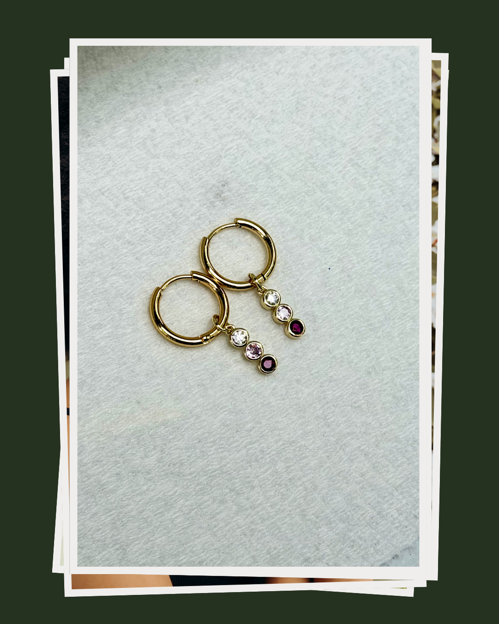 Triple Threat Hoop Earrings (Pink)