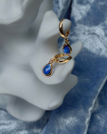 Blue Charm 12mm Gold Hoop