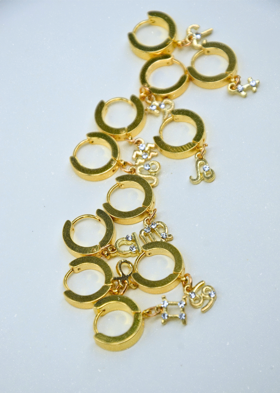 Golden Zodiac Hoops