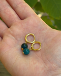 Blue Kyanite 14mm hoops - Gold