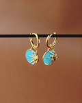 Blue Skies Gold Hoop earrings