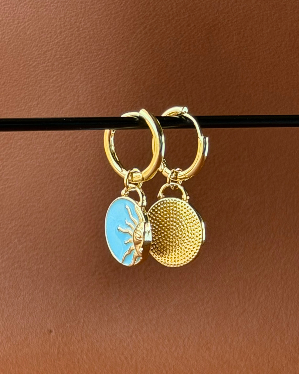 Blue Skies Gold Hoop earrings