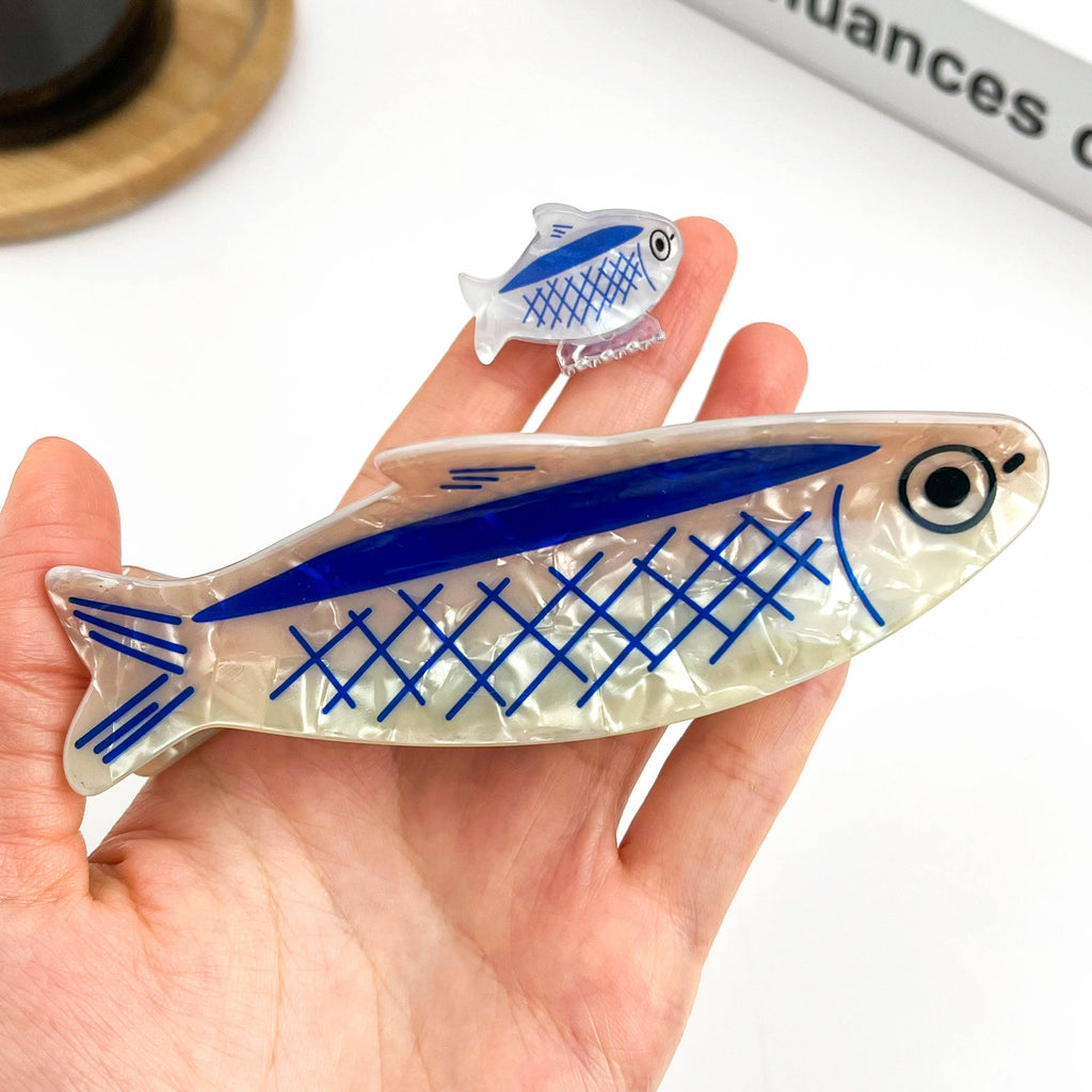 White Sardine Claw Clip