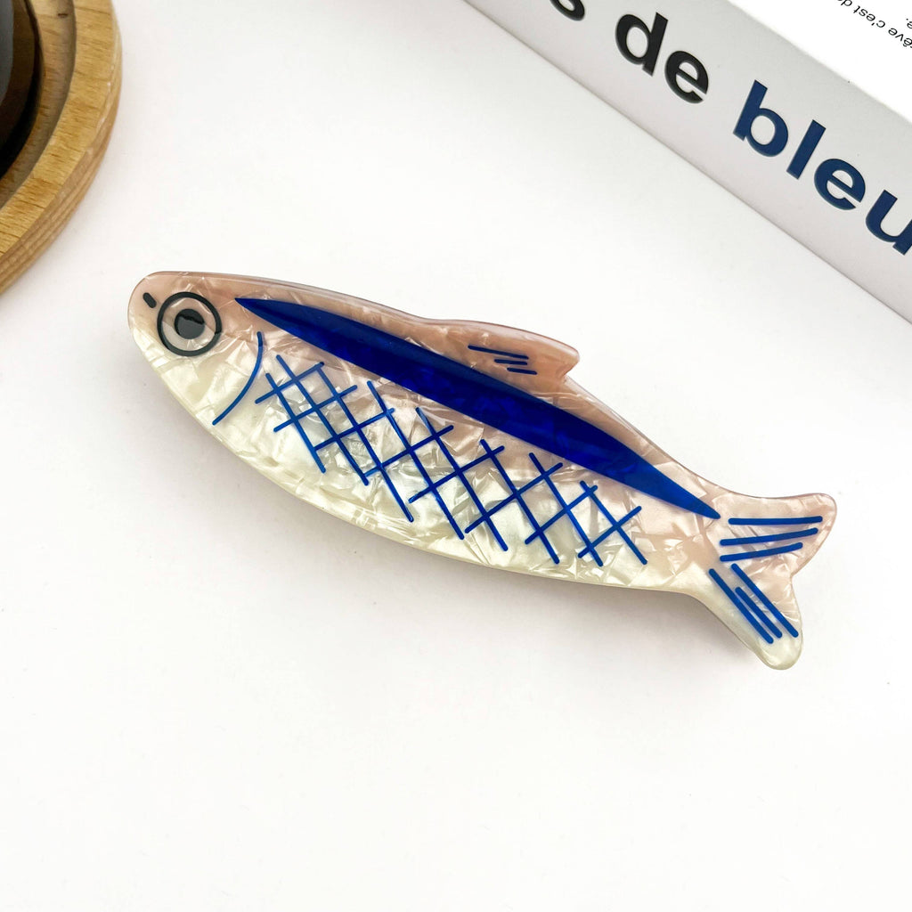 White Sardine Claw Clip