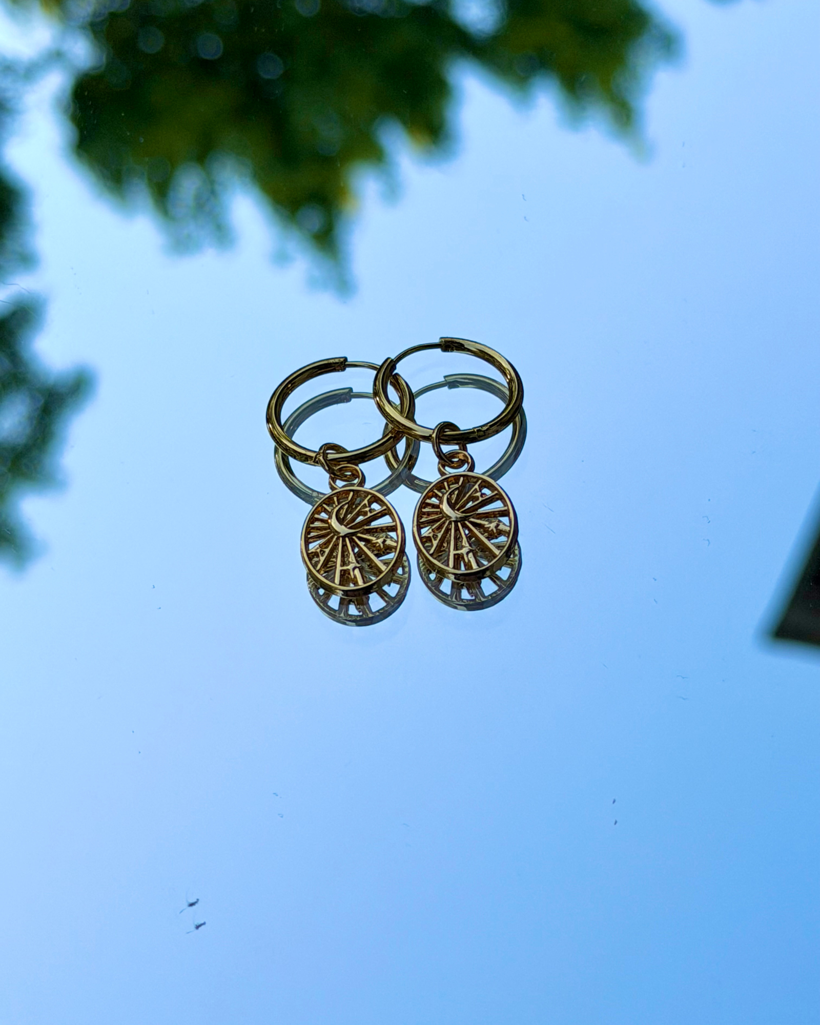 Gold Moonlight Hoops