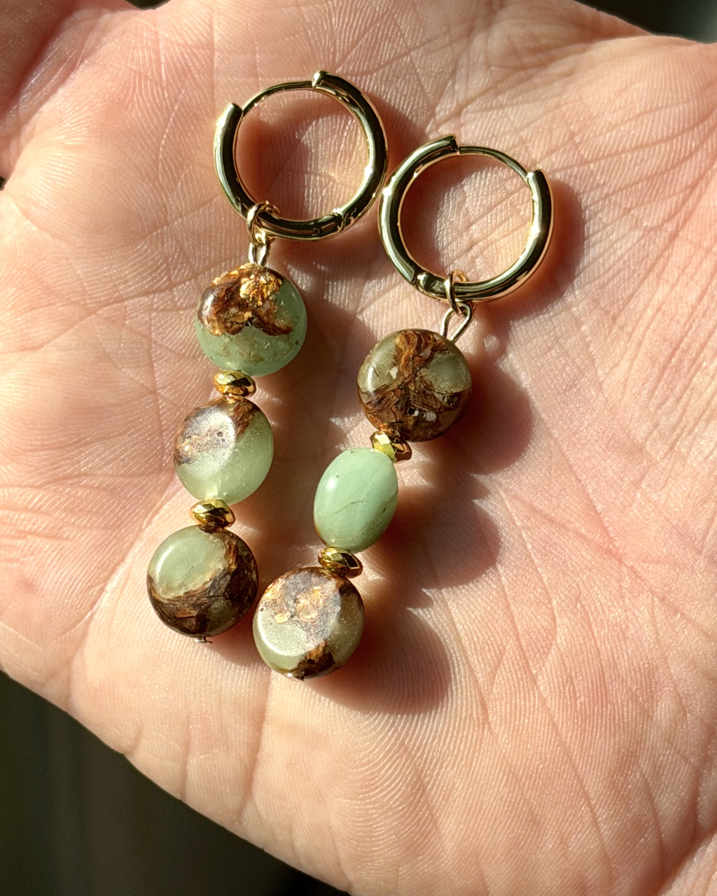 Imperial Jasper Charm Hoops 20mm