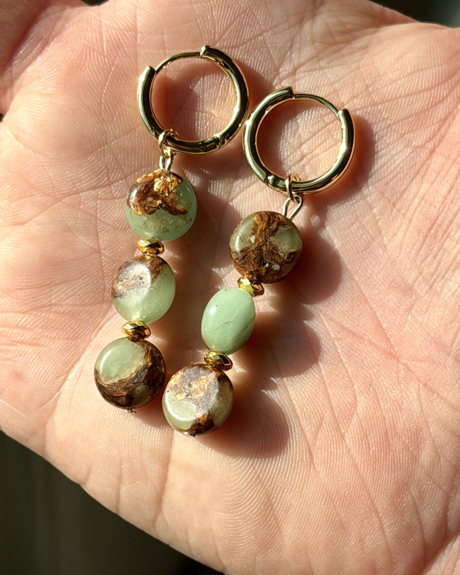 Imperial Jasper Charm Hoops 20mm