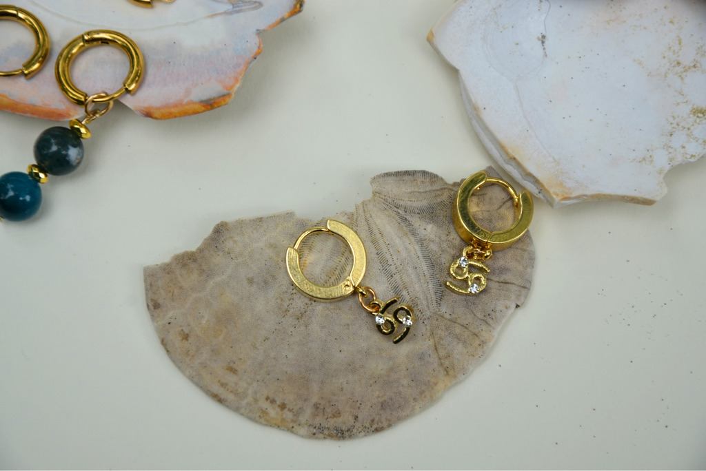 Golden Zodiac Hoops
