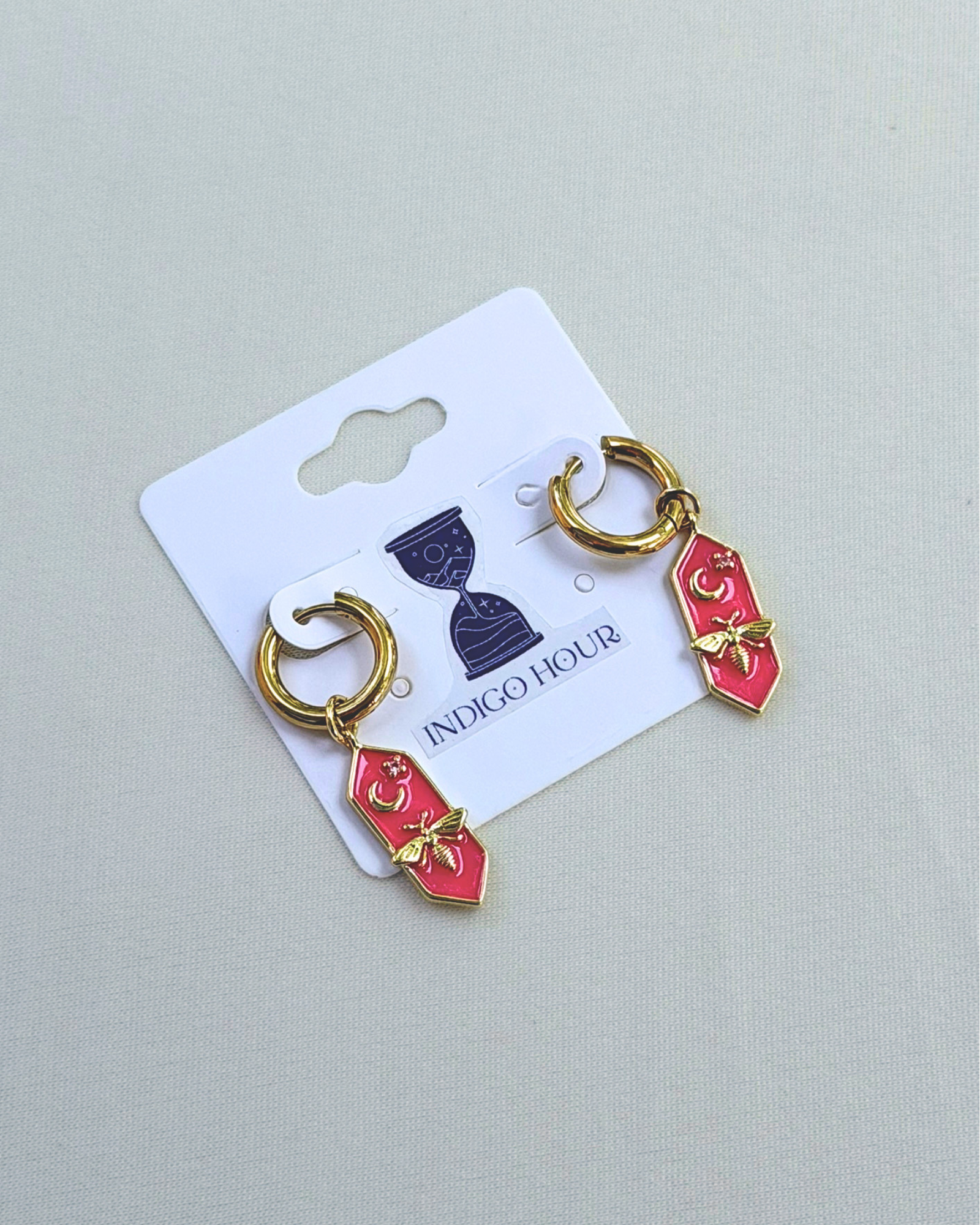 Pink Buzz Gold Hoops