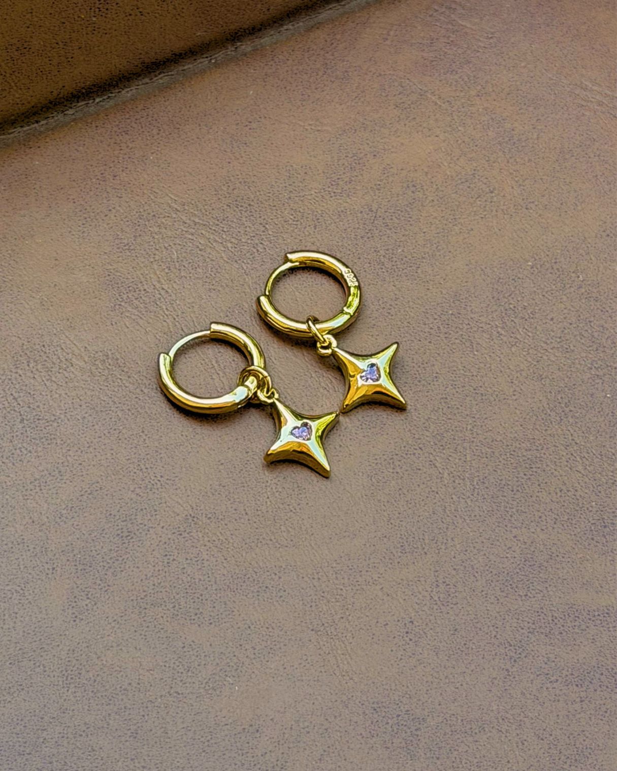 Pink Star 14mm Hoops