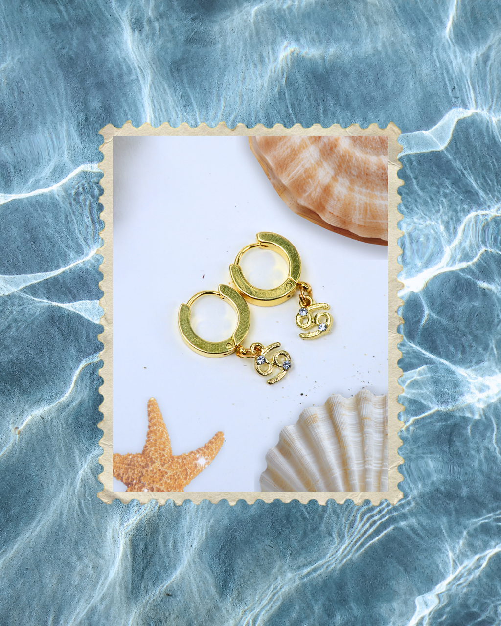 Golden Zodiac Hoops