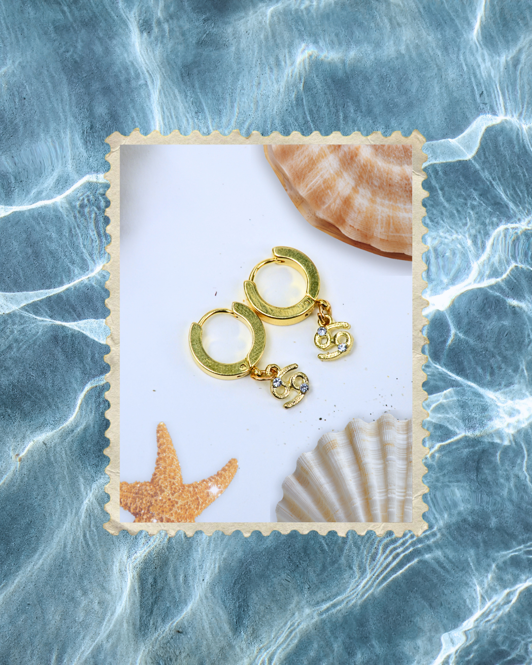 Golden Zodiac Hoops