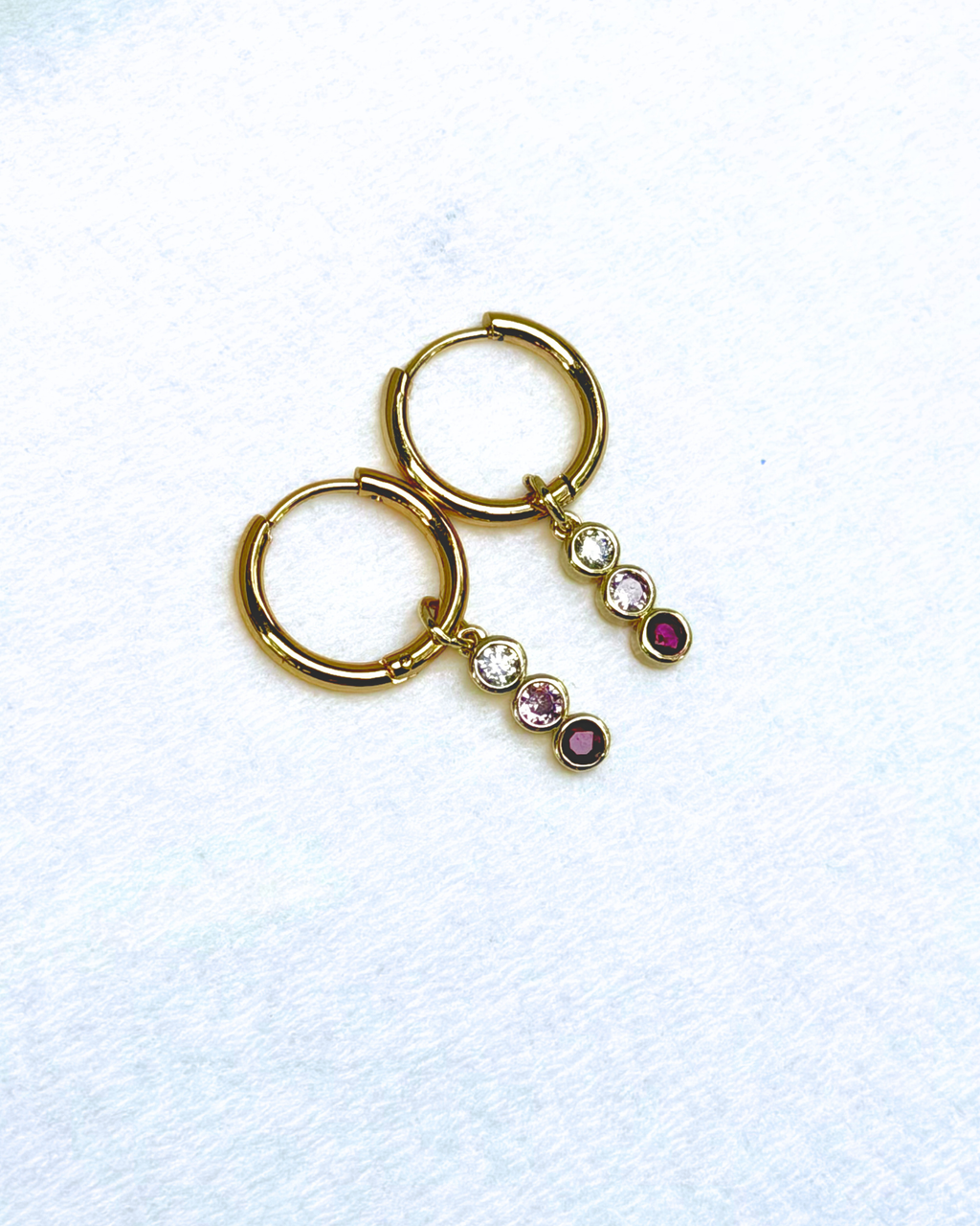 Triple Threat Hoop Earrings (Pink)