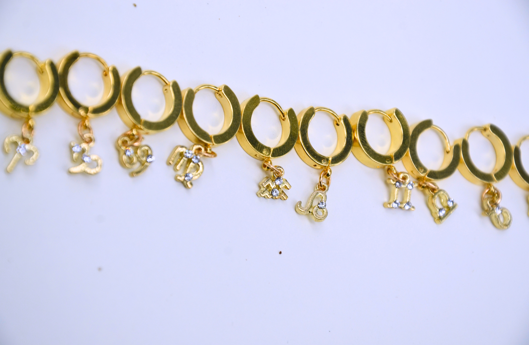 Golden Zodiac Hoops