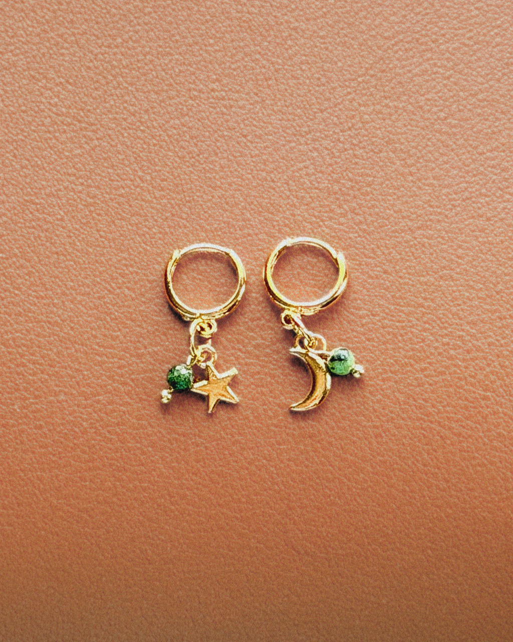 Dreamer Gold Plated Brass Hoops with Zoisite