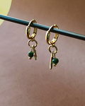 Dreamer Gold Plated Brass Hoops with Zoisite