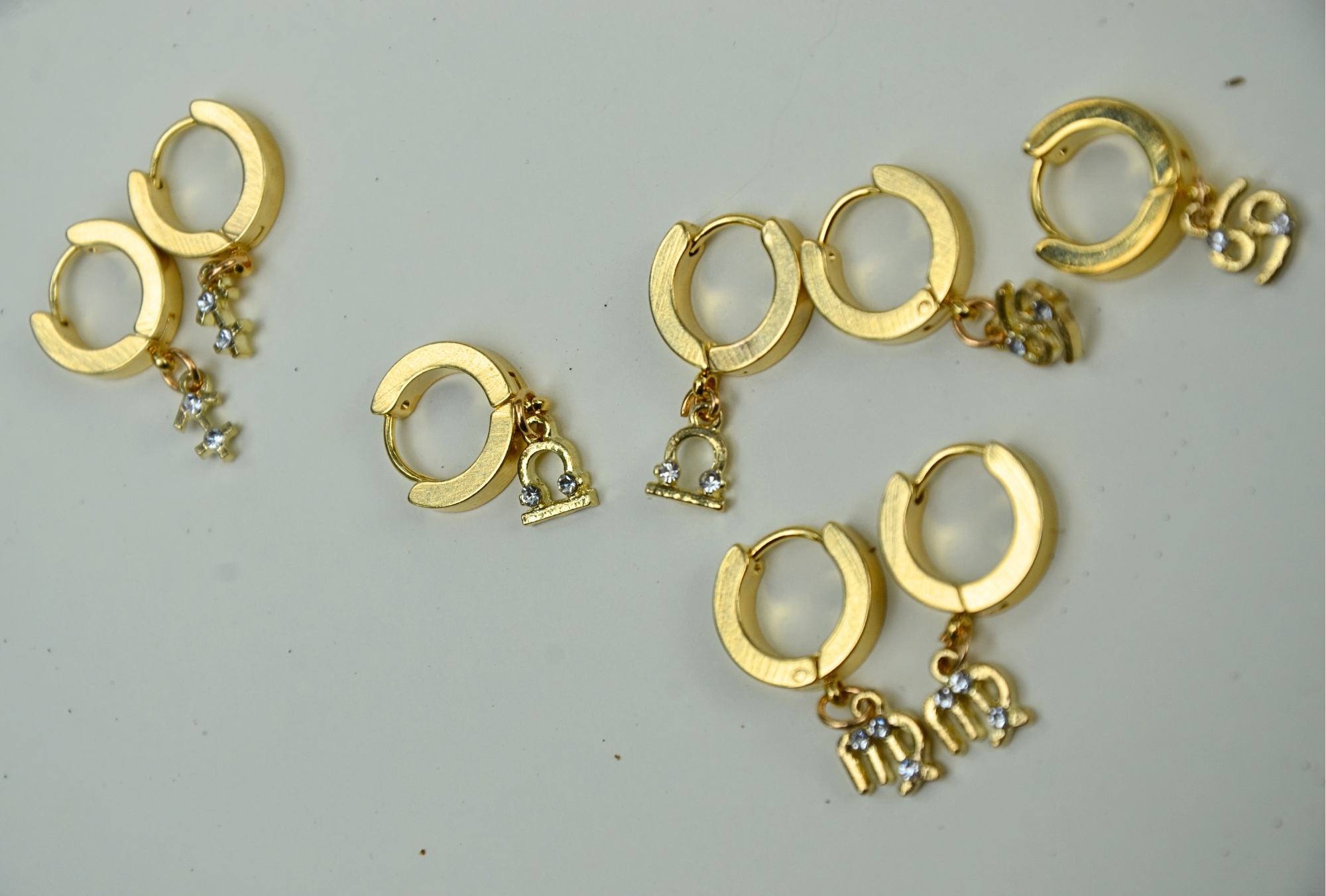 Golden Zodiac Hoops